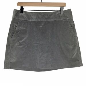 BANANA REPUBLIC Mini Skirt Corduroy Stretch Ribbed Dark Academia Grey Size 12